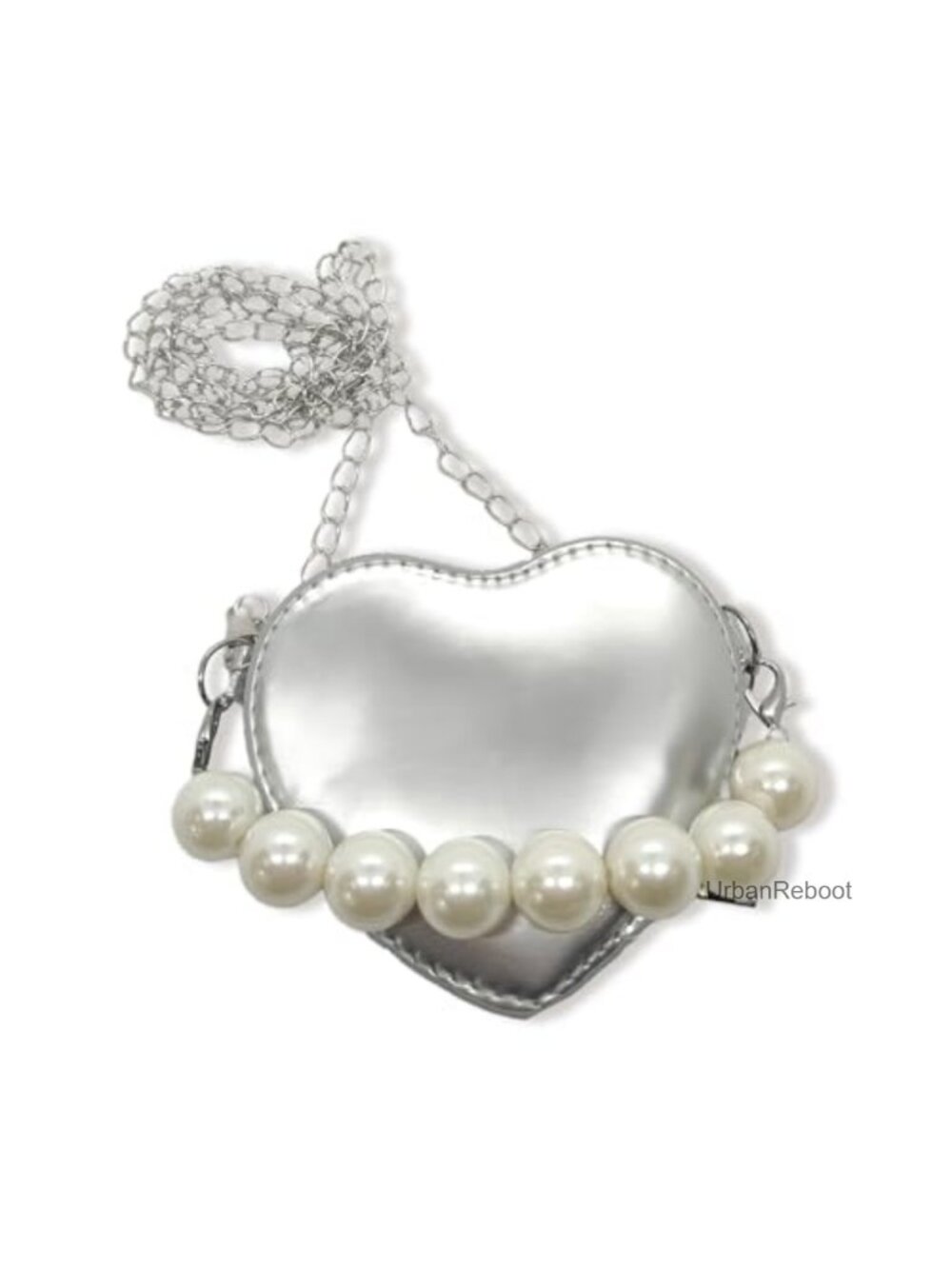 Girls PU Leather Mini Purse Heart Crossbody Bag with Chain Strap